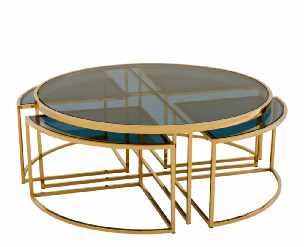 Art Deco Luxus Couchtisch Gold Finish - Wohnzimmer Salon Tisch - Luxus Qualität