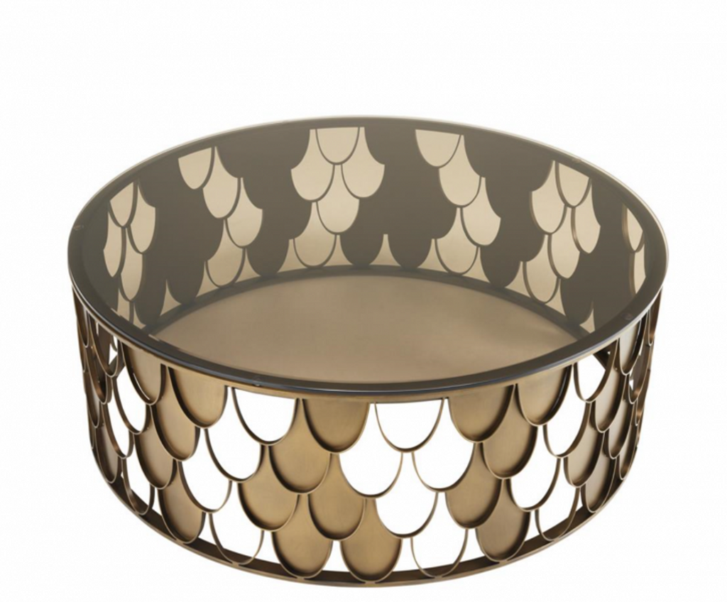 Art Deco Luxus Designer Couchtisch Antik Kupfer - Wohnzimmer Salon Tisch - Luxus Möbel