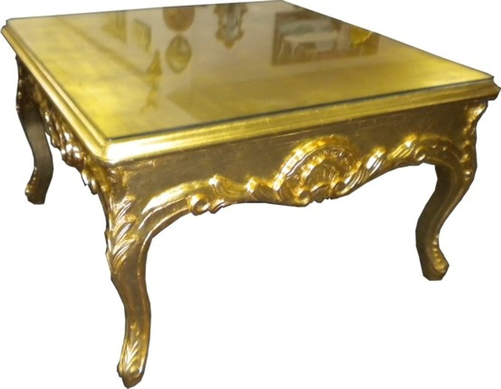 Barock Beistelltisch Gold - Couch Tisch - Wohnzimmer Tisch - Couchtisch