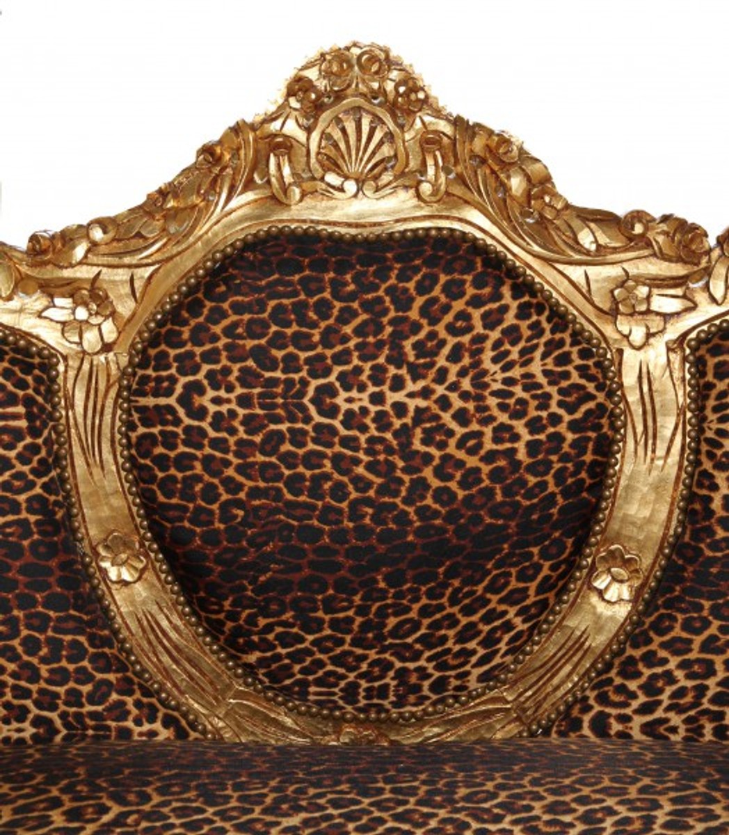 Barock 3er Sofa King Leopard/Gold - Antik Möbel