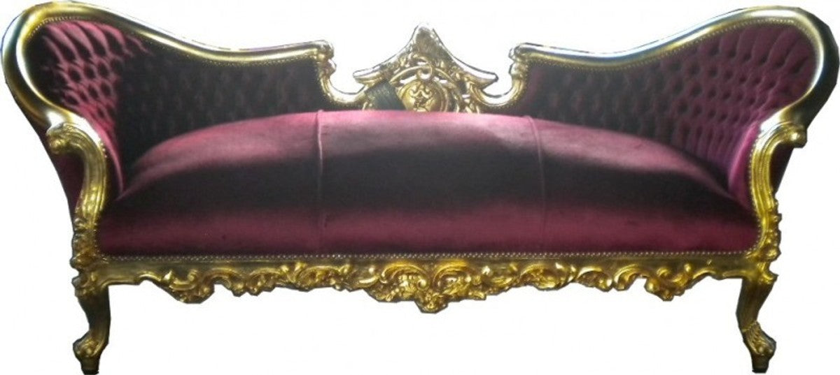 Barock Lounge Sofa Vampire Bordeaux / Gold