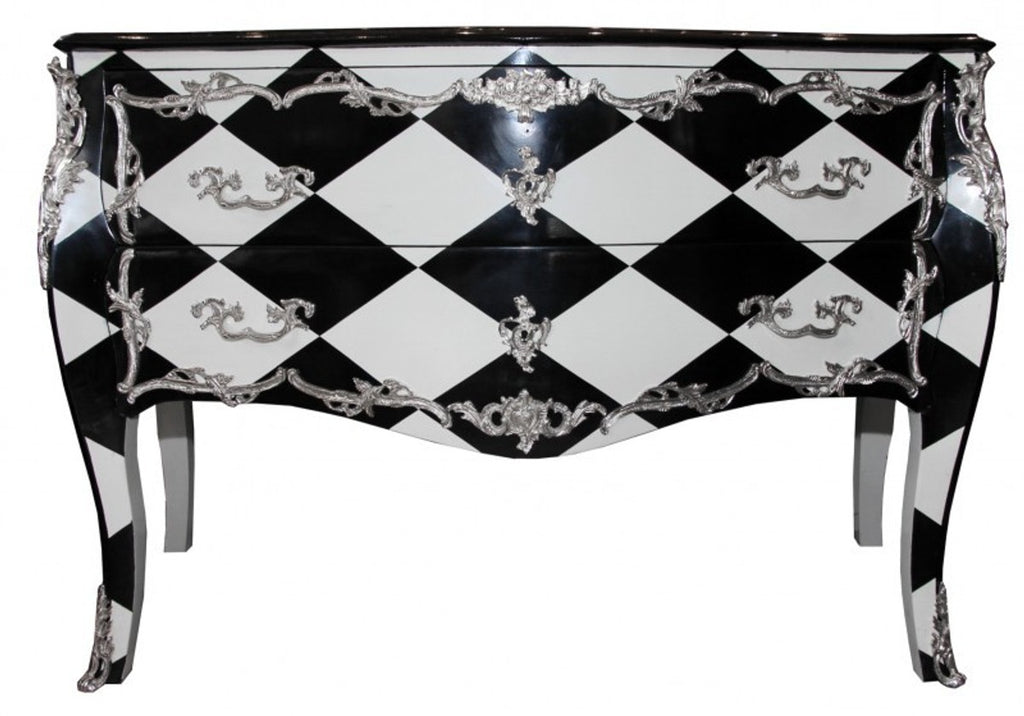 Barock Kommode Karo Design 130cm Antik Look