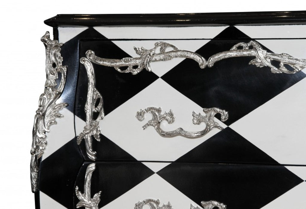 Barock Kommode Karo Design 130cm - Unikat- Antik Look