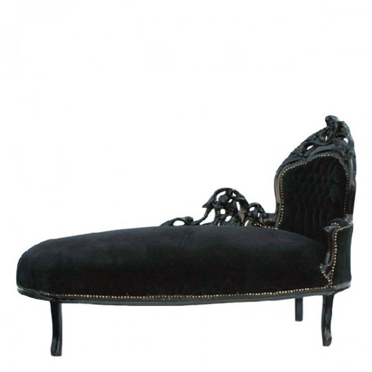 Barock Chaiselongue Schwarz/Schwarz