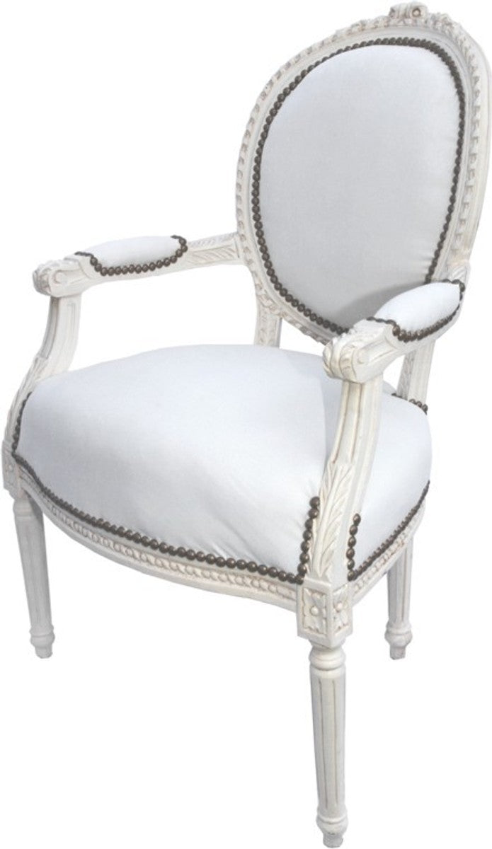 Barock Salon Stuhl Creme / Creme Mod2