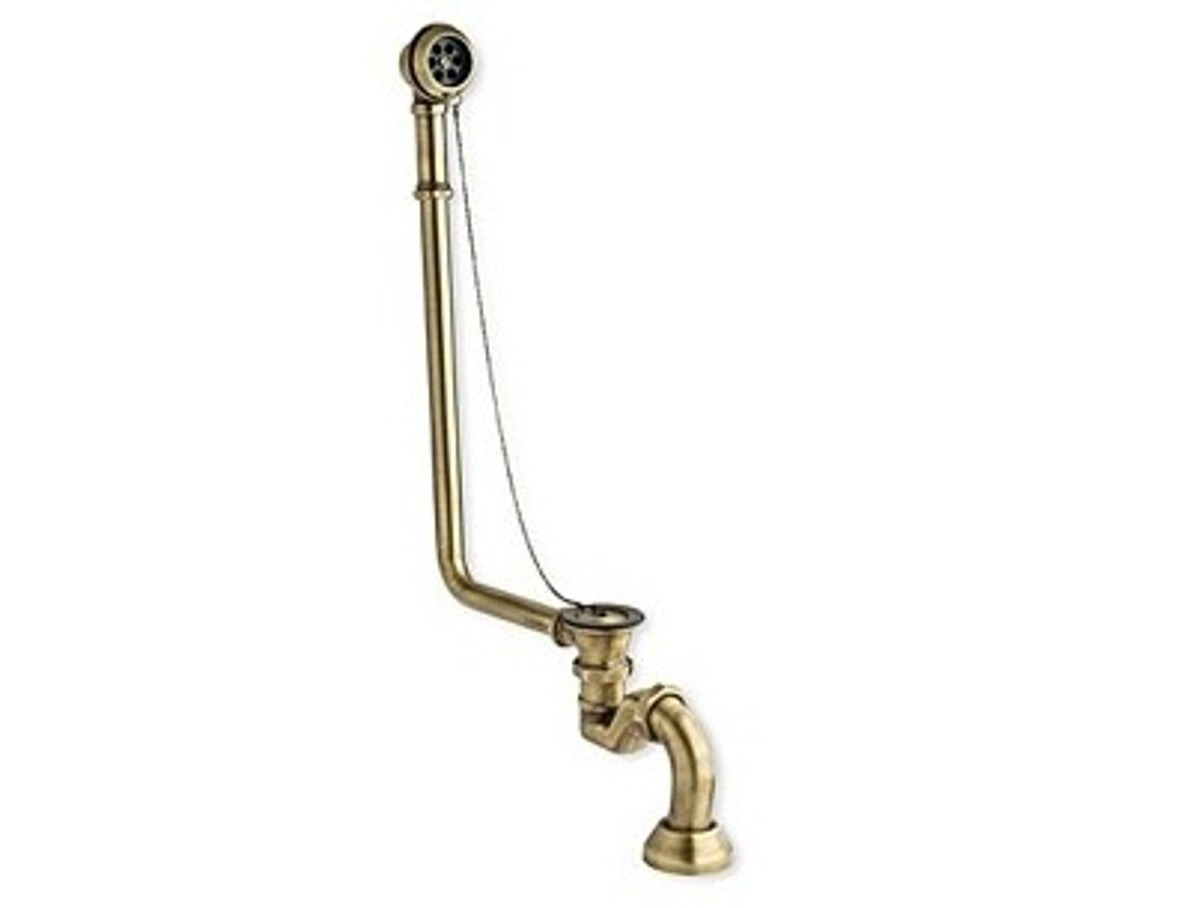 Ab und Überlauf System inkl. Siphon für Nostalgie Badewanne Sicilia, Toscane, San Sebastian, Roma - Altgold