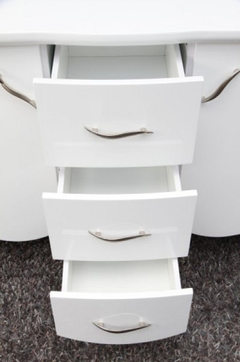 Barock Kommode Weiss Hochglanz - Moderne Barock Möbel Sideboard