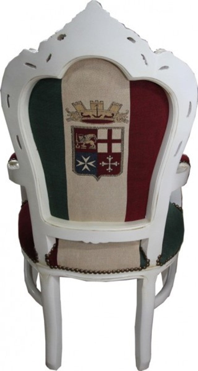 Barock Esszimmer mit Armlehnen Italien / Creme Antik Stil