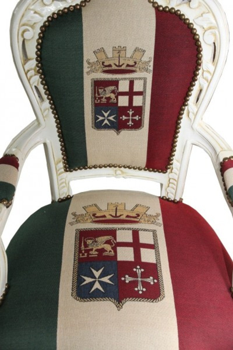 Barock Esszimmer mit Armlehnen Italien / Creme Antik Stil