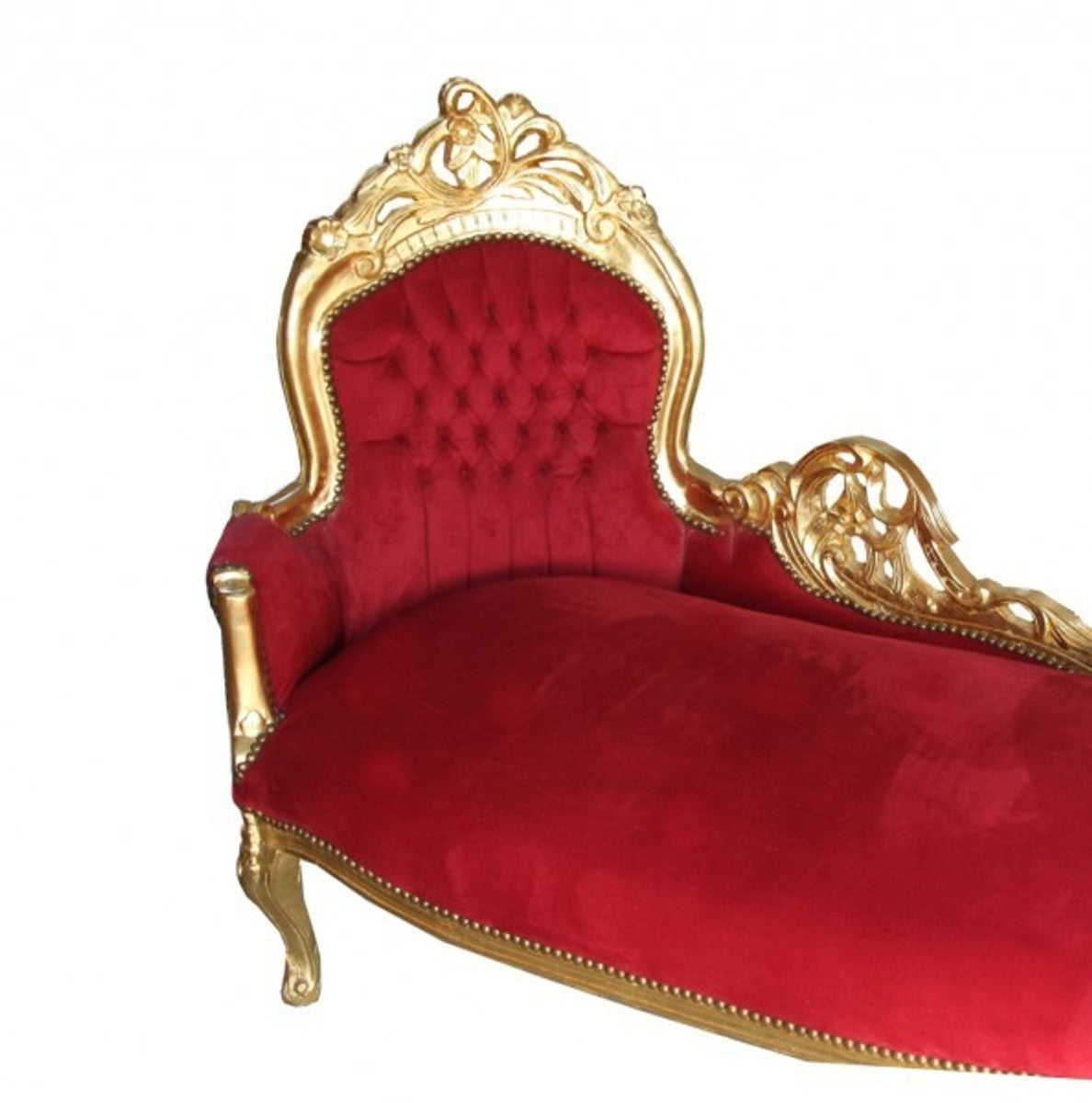 Barock Chaiselongue King Bordeaux / Gold