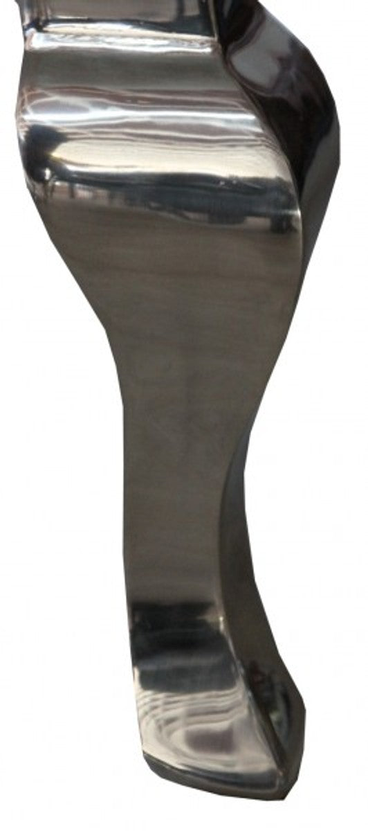 Barock Esszimmer Stuhl Weiß Lederoptik - Designer Stuhl - Luxus Qualität Hochlehnstuhl