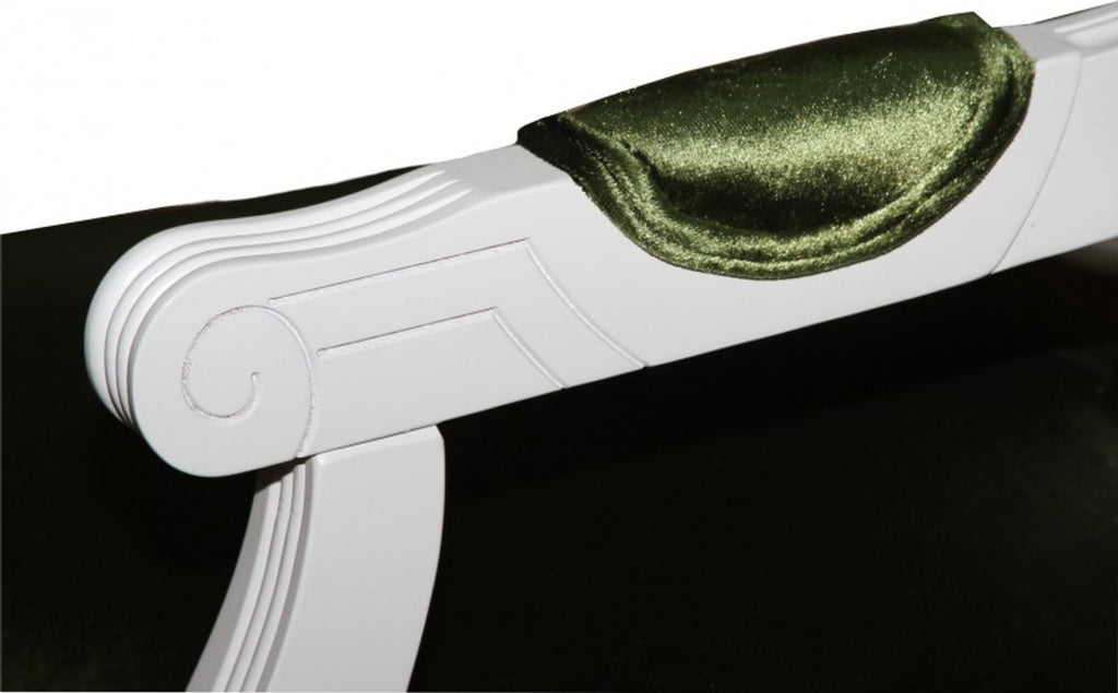 Barock Esszimmer Stuhl mit Armlehne Grün / Weiß - Designer Stuhl - Luxus Qualität