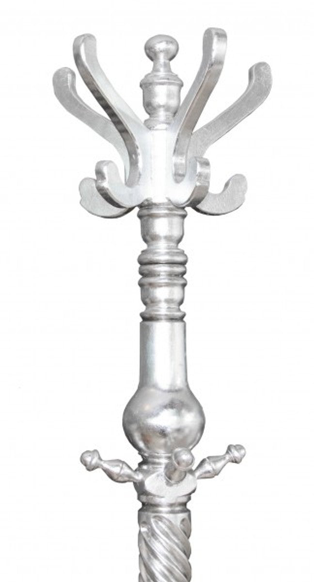 Barock Garderoben Ständer Silber - Barock Möbel