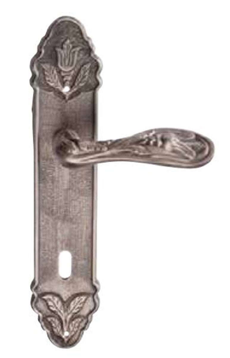 Antik Stil Türgriff Set Messing Vintage Silber - Retro Jugendstil Barock Türklinken Set