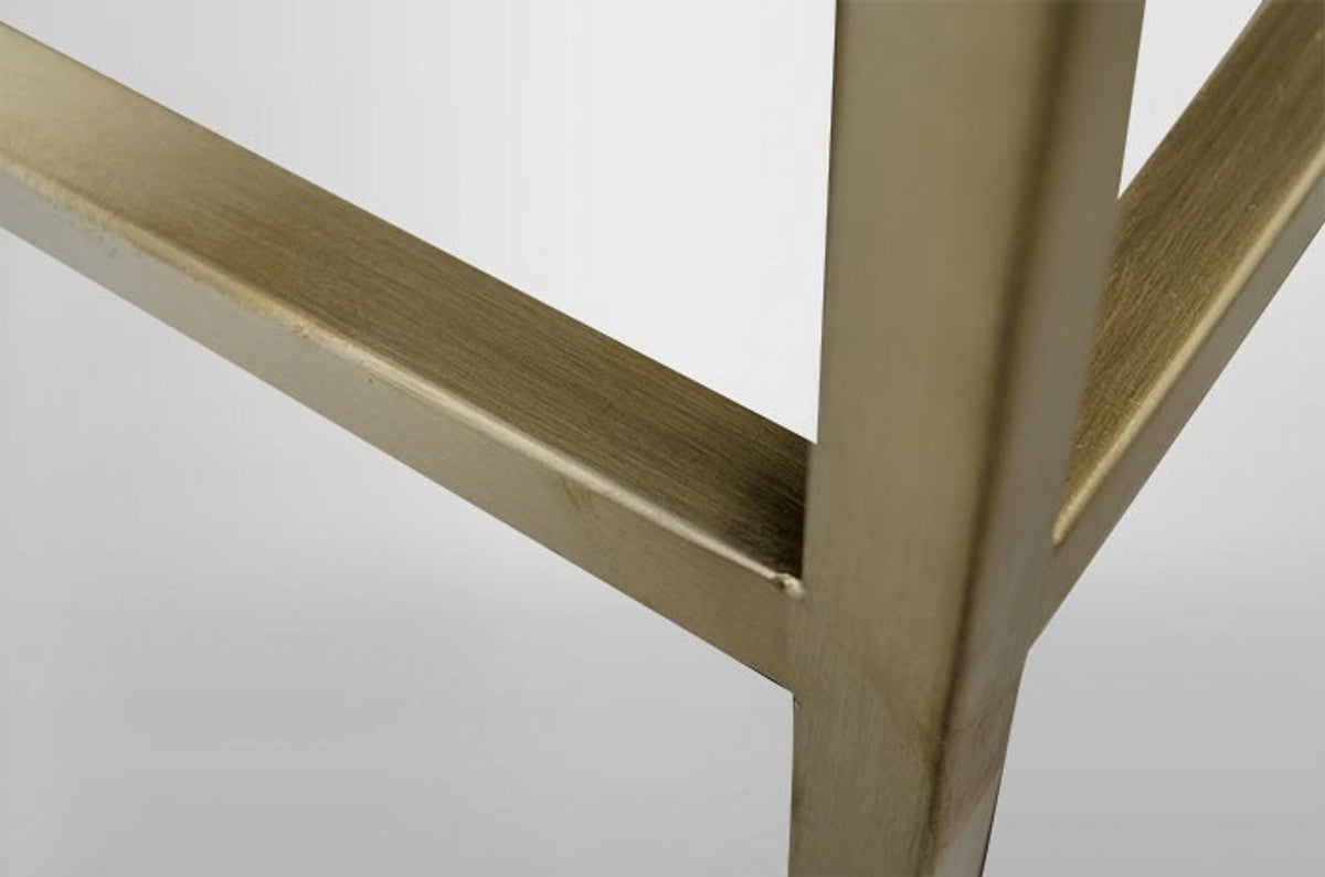 Art Deco Luxus Regal Schrank Edelstahl Gold mit getönten Glasböden H210 x 98 x 35 cm - Bücherregal Regal Schrank - Jugendstil Möbel