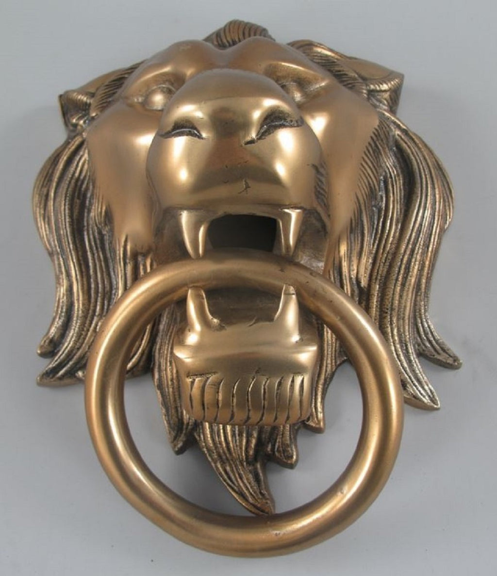 Barock Aluminium Türklopfer Löwe Bronze H. 33 cm - Barock Deko Accessoires