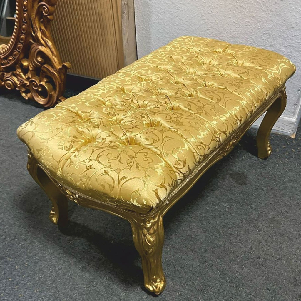 Barock Hocker mit Muster Gold 75 cm - Barock Möbel