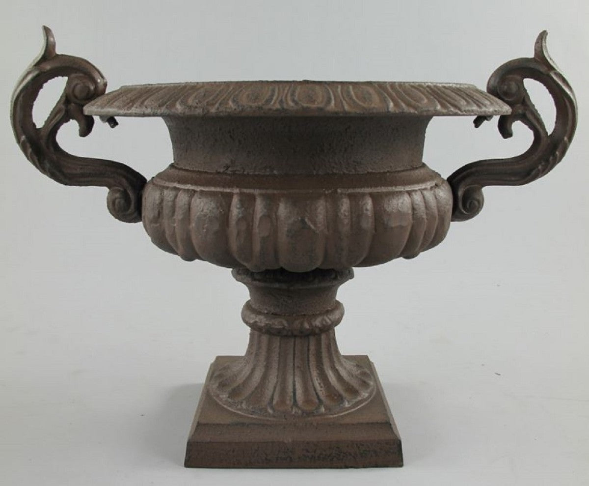 Barock Garten Deko Blumentopf Rost 37 x 26 x H. 27 cm - Prunkvoller Pflanzentopf im Barockstil - Barock Garten Deko - Barock Terrassen Deko - Barock Deko Accessoires