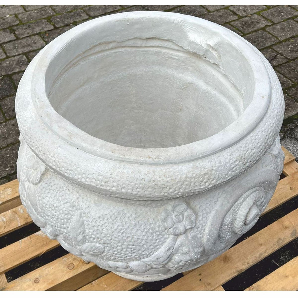 Barock Garten Deko Blumentopf Grau H. 66 cm