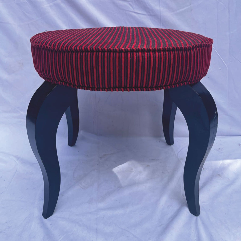 Barock Hocker Rot / Schwarz H. 49 cm - Barockstil Möbel