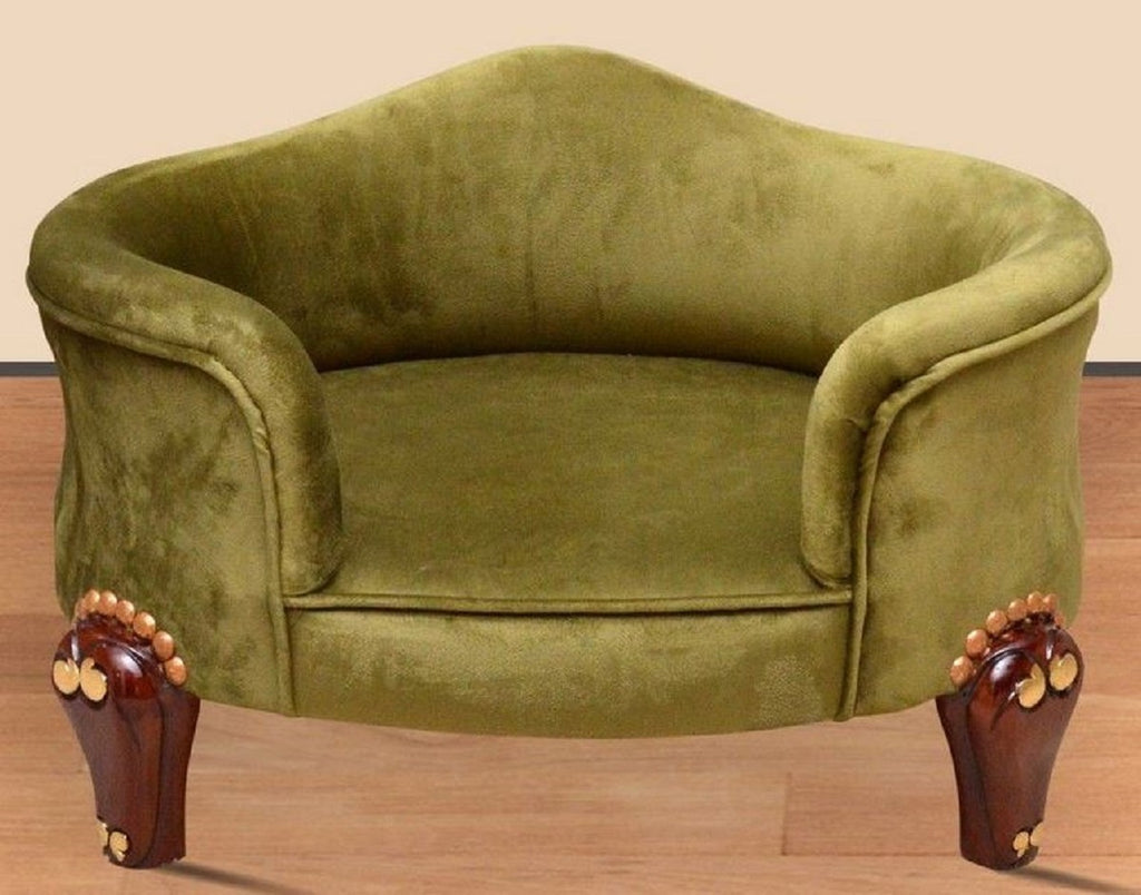 Barock Hundebett Royal Grün / Braun / Gold - Barock Hundemöbel - Barock Tiermöbel - Prunkvolle Tiermöbel im Barockstil