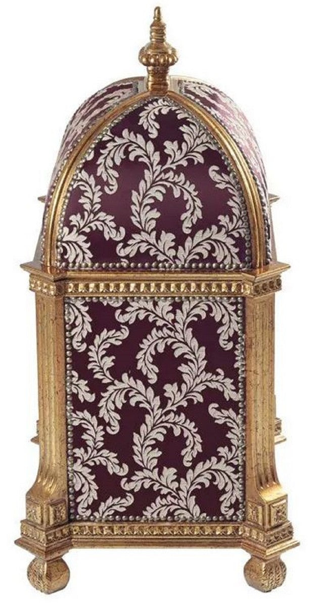 Barock Katzenhaus Lila / Gold H. 94 cm - Barock Tiermöbel