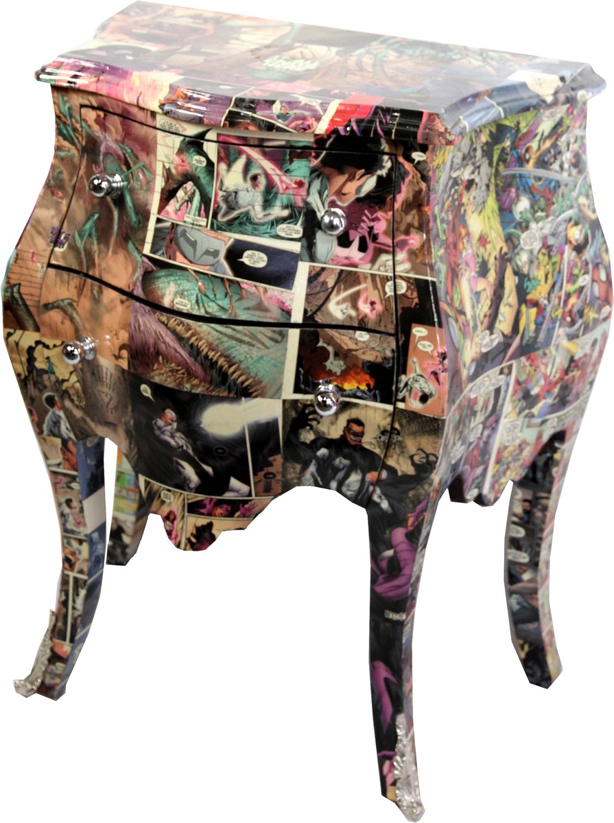 Barock Kommode Comic Design 63 cm x H 75 cm Mod3 - Handgefertigtes Unikat - Limited Edition
