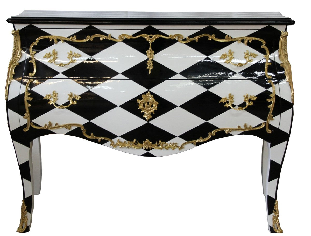 Barock Kommode Karo Design 124 cm Antik Look