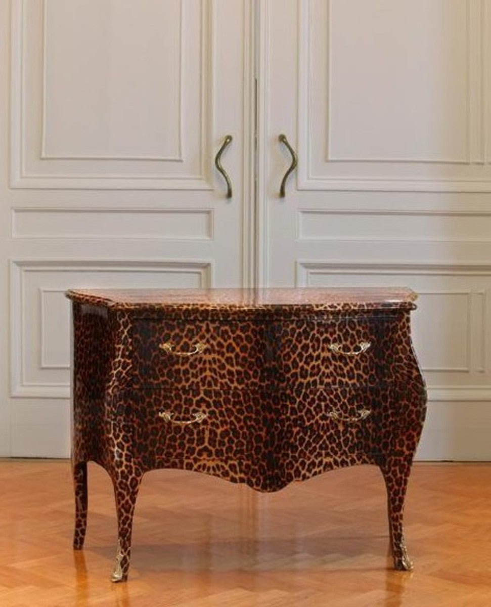 Barock Kommode Leopard 106 cm - Schrank Möbel