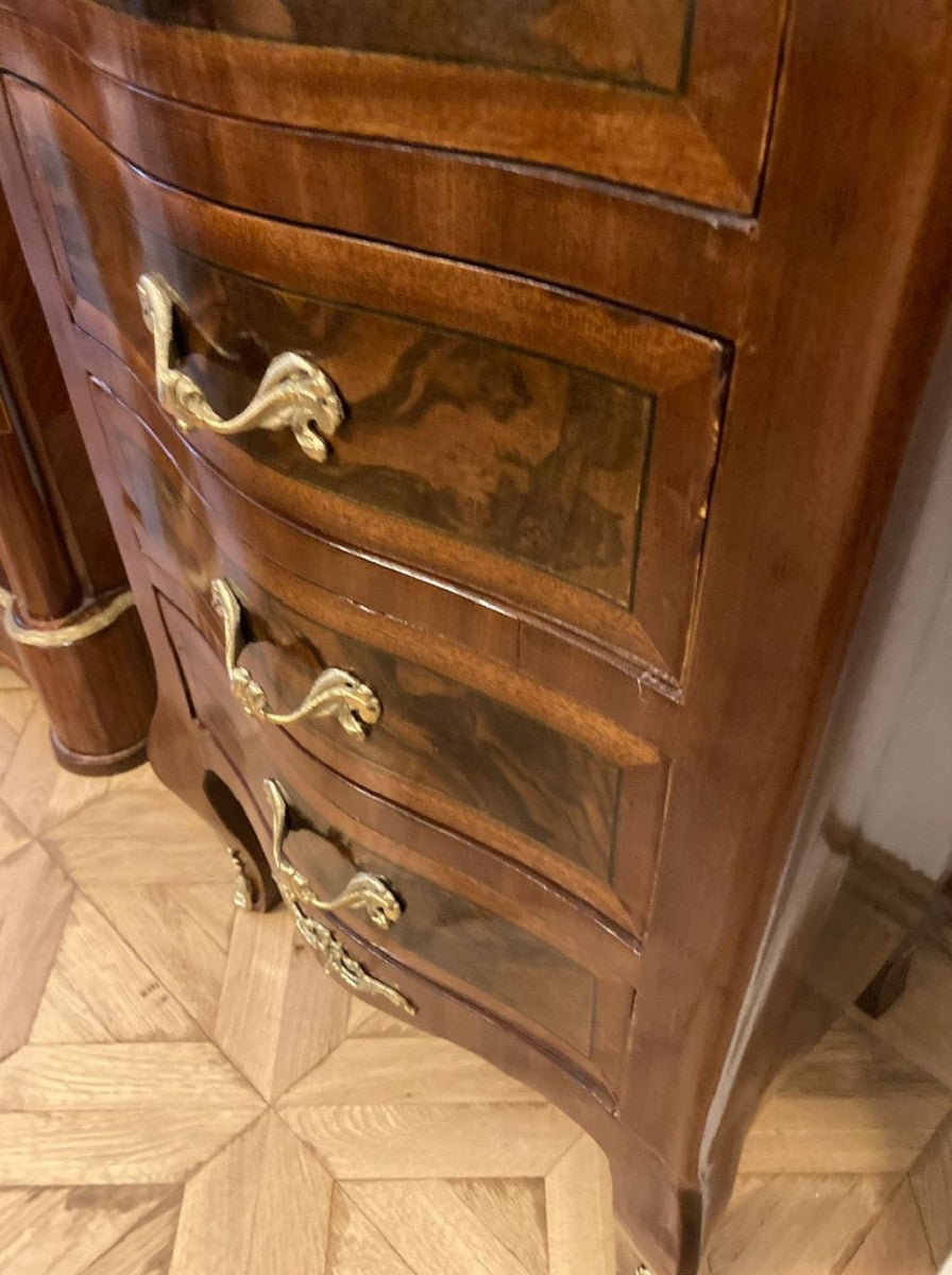 Barock Kommode mit 7 Schubladen Braun / Gold - Handgefertigter Massivholz Schrank im Barockstil - Wohnzimmer Möbel im Barockstil - Barock Möbel - Barock Einrichtung