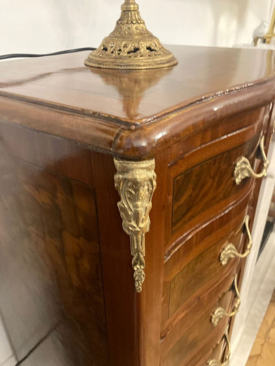 Barock Kommode mit 7 Schubladen Braun / Gold - Handgefertigter Massivholz Schrank im Barockstil - Wohnzimmer Möbel im Barockstil - Barock Möbel - Barock Einrichtung