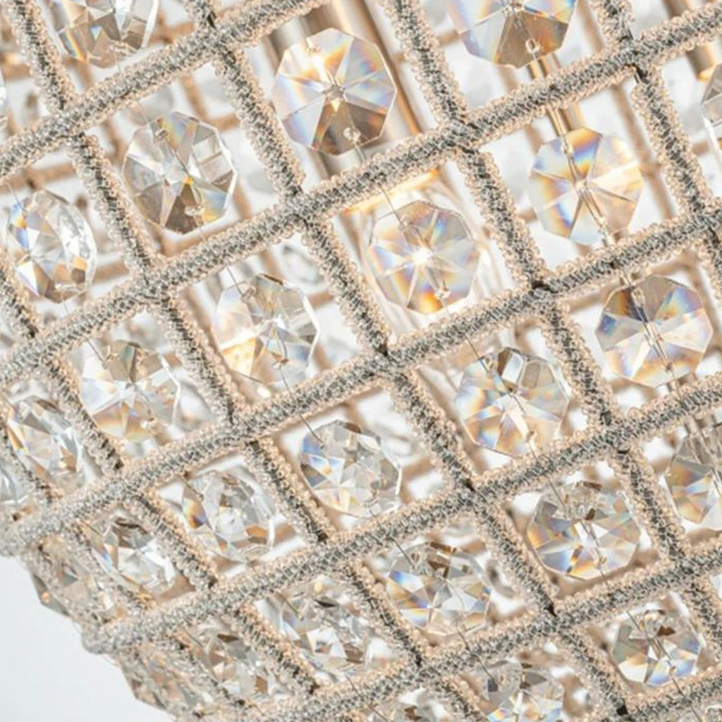 Barock Kristall Kronleuchter Silber Ø 38 x H. 65 cm - Barock Leuchten