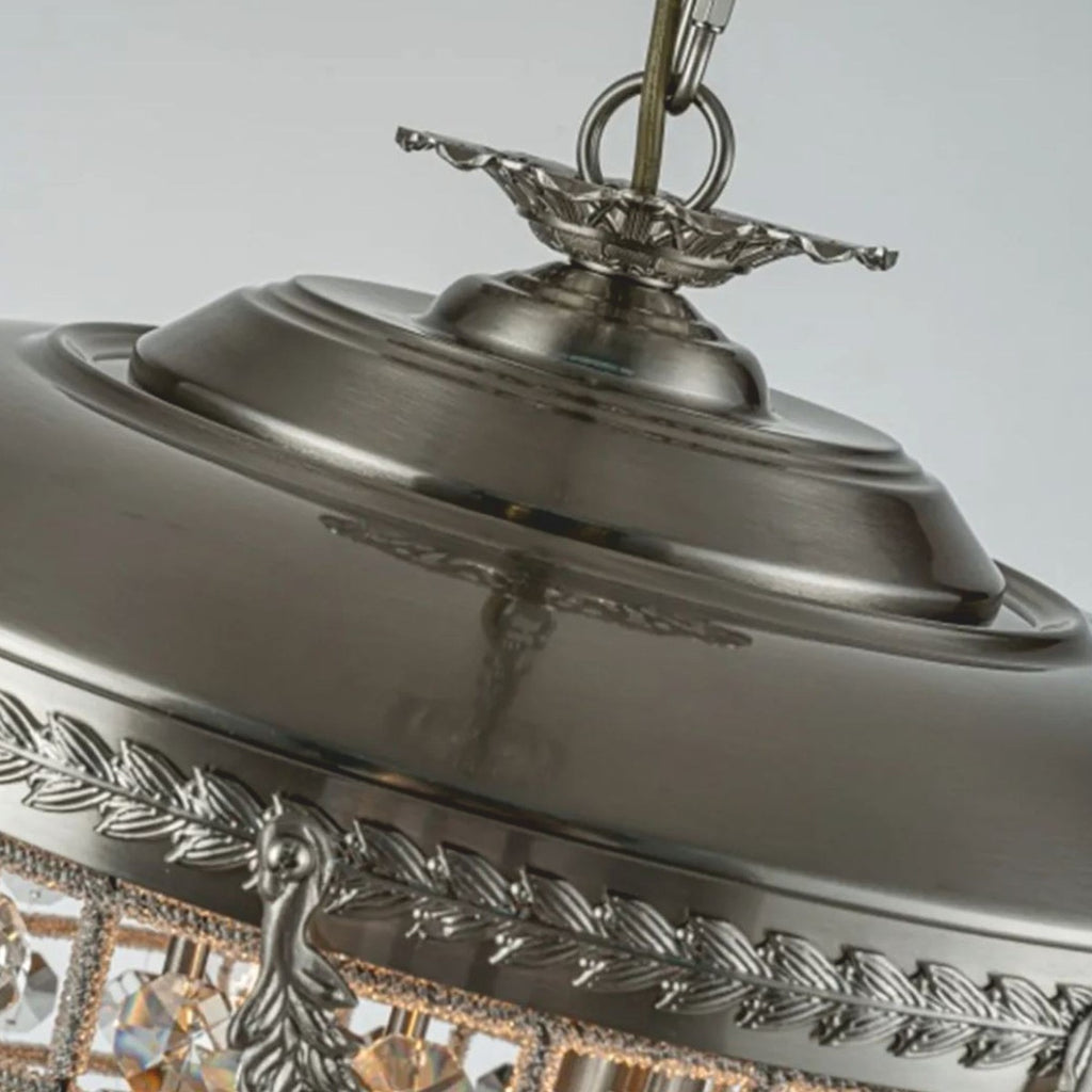 Barock Kristall Kronleuchter Silber Ø 38 x H. 65 cm - Barock Leuchten