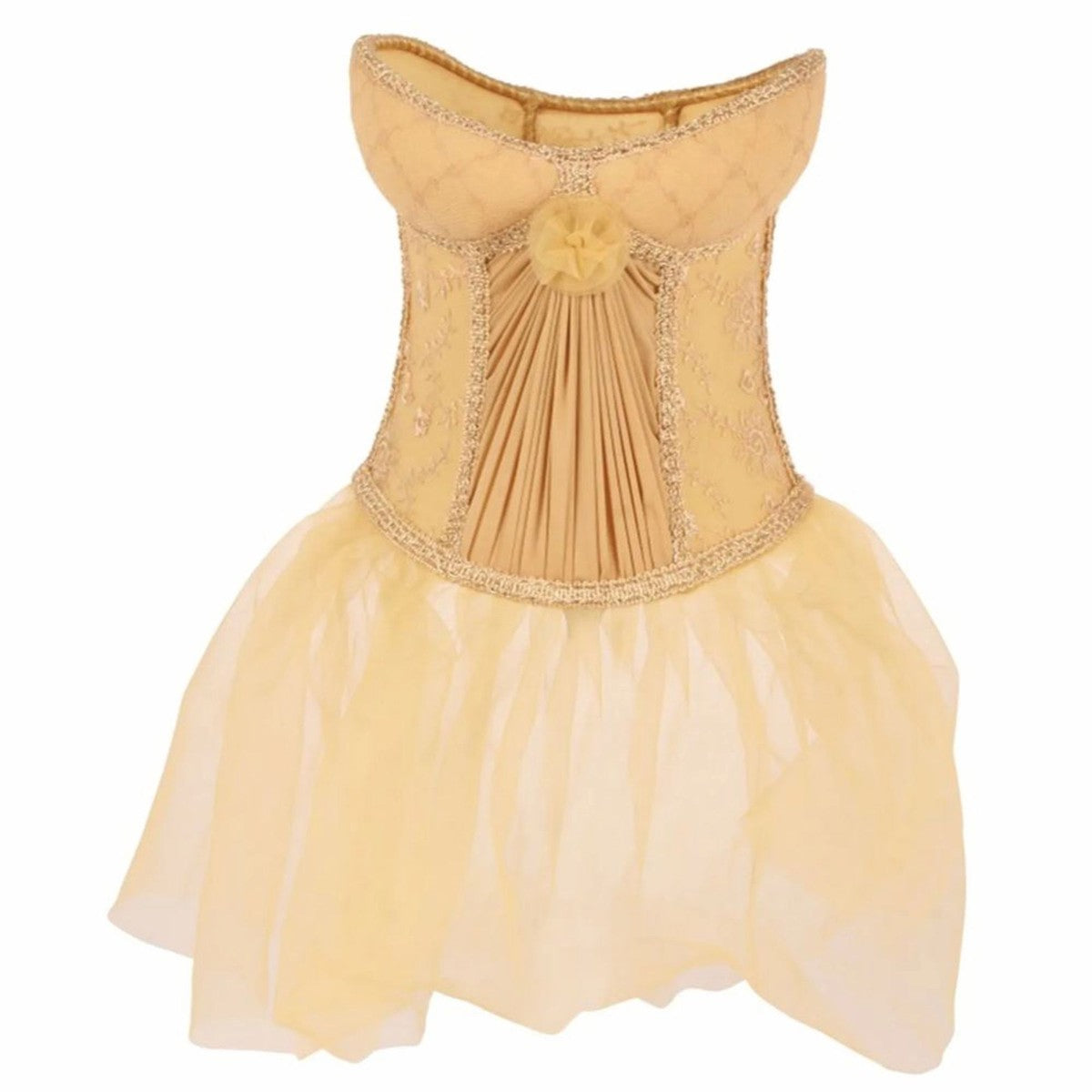 Barock Lampenschirm in Damenkleid Form Gold H. 19 cm