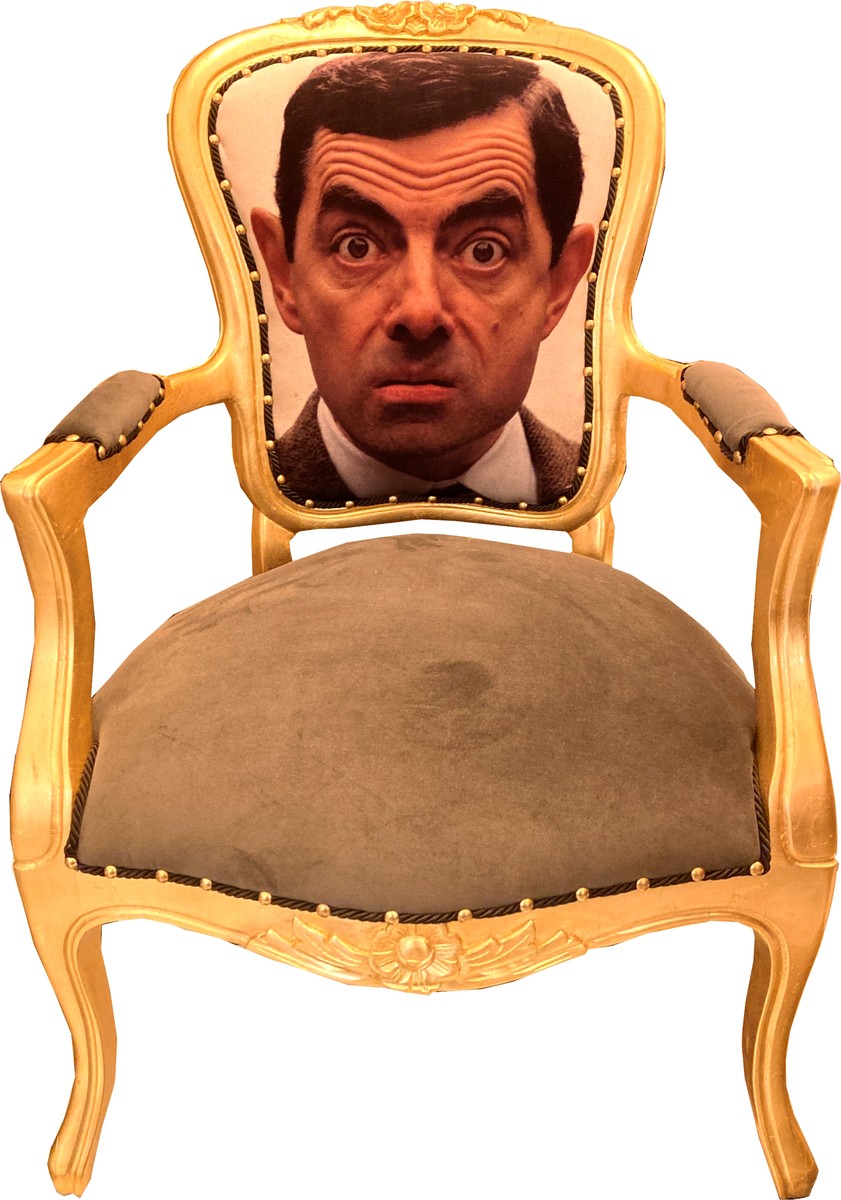 Barock Luxus Barock Salon Stuhl Face / Gold