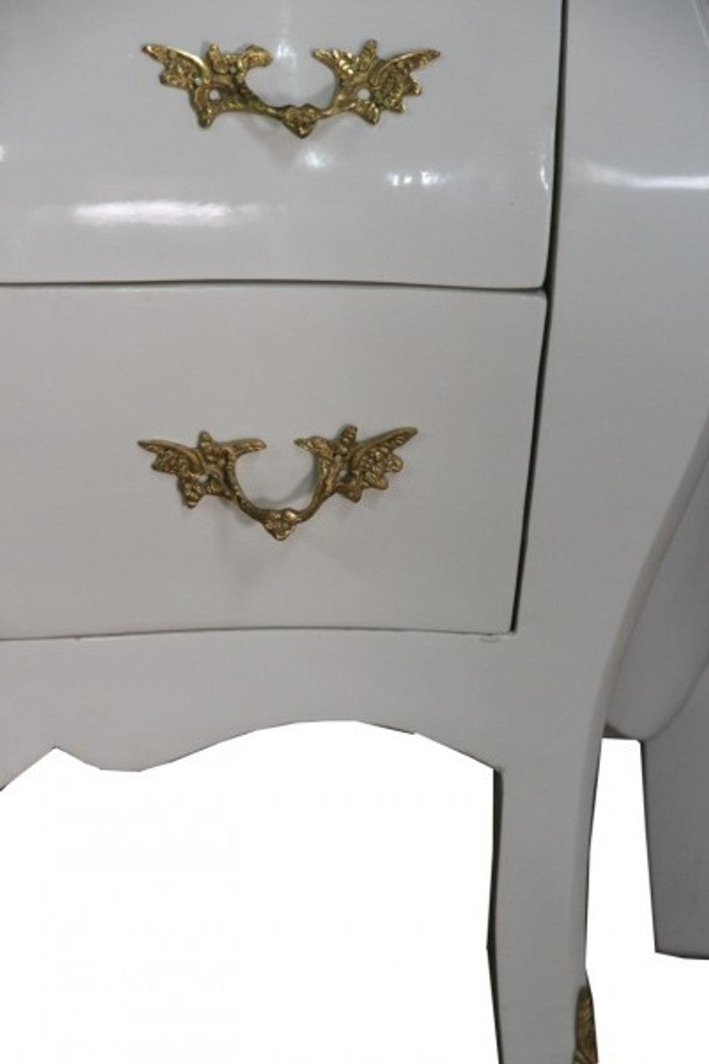 Barock Glasvitrine Weiß / Gold - Vitrinen Schrank