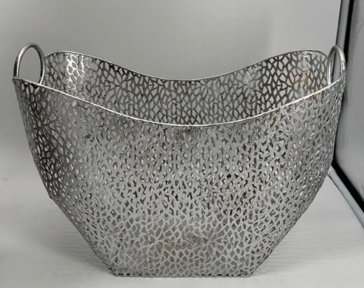 Aluminium Zeitschriftenkorb Silber 52 cm - Wohnzimmer Deko