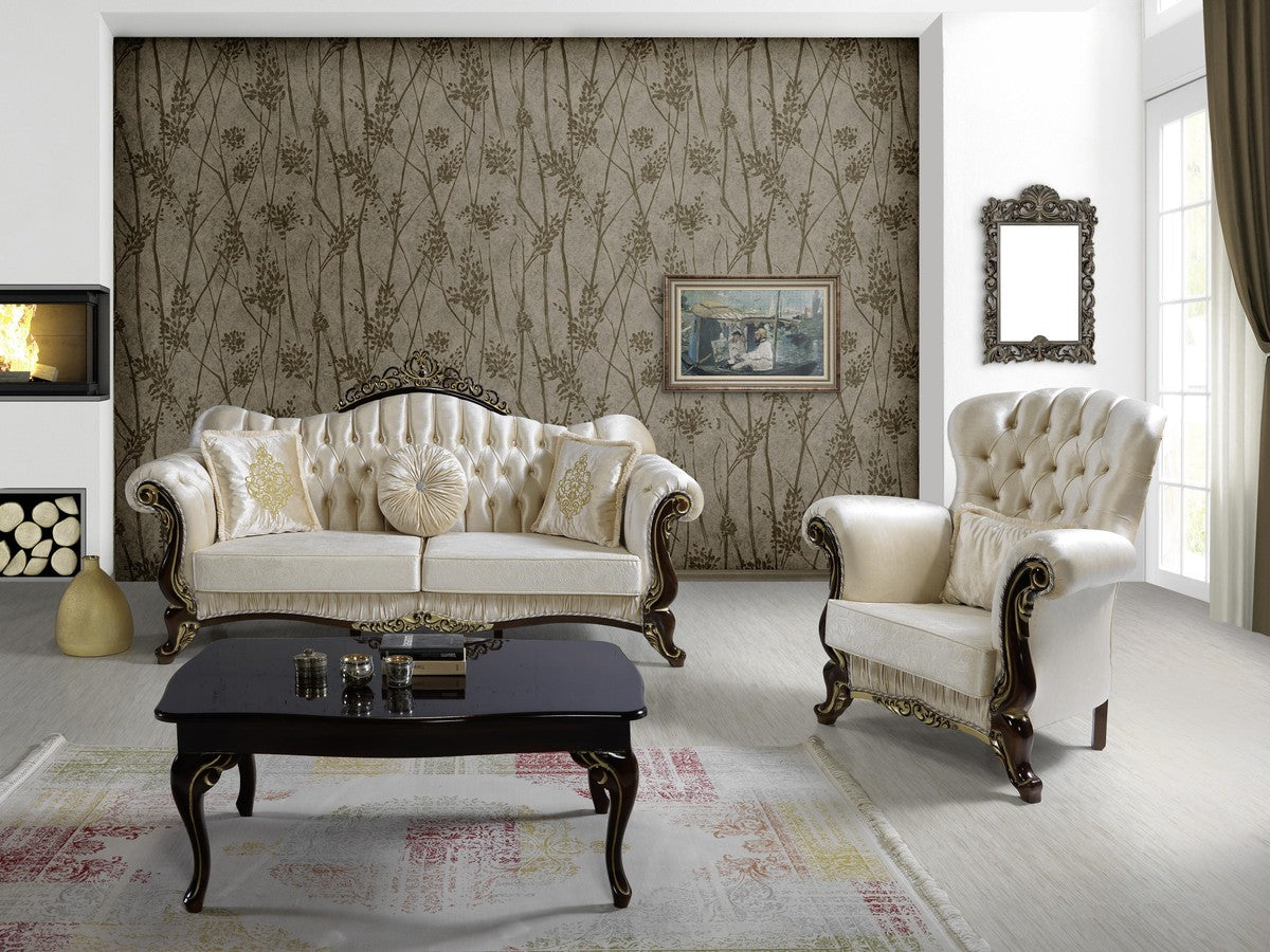 Barock Couchtisch Schwarz / Gold 105 x 74 x H. 50 cm - Barockstil Wohnzimmertisch - Barock Wohnzimmer Möbel