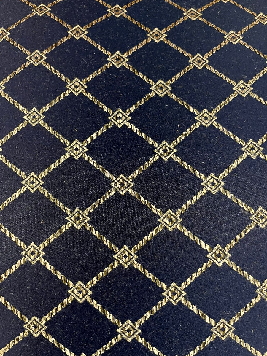 Barock Esszimmer Stuhl mit Muster Blau / Gold - Esszimmer Möbel im Barockstil