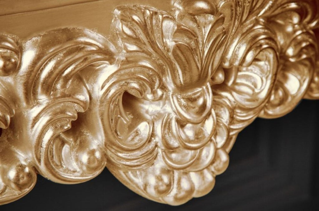 Barock Konsole Gold - Handgefertigter Konsolentisch mit edlen Verzierungen - Barock Möbel