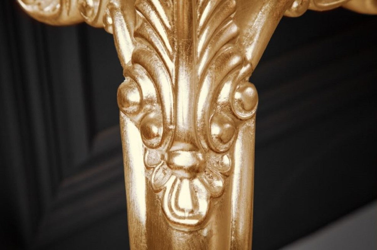 Barock Konsole Gold - Handgefertigter Konsolentisch mit edlen Verzierungen - Barock Möbel