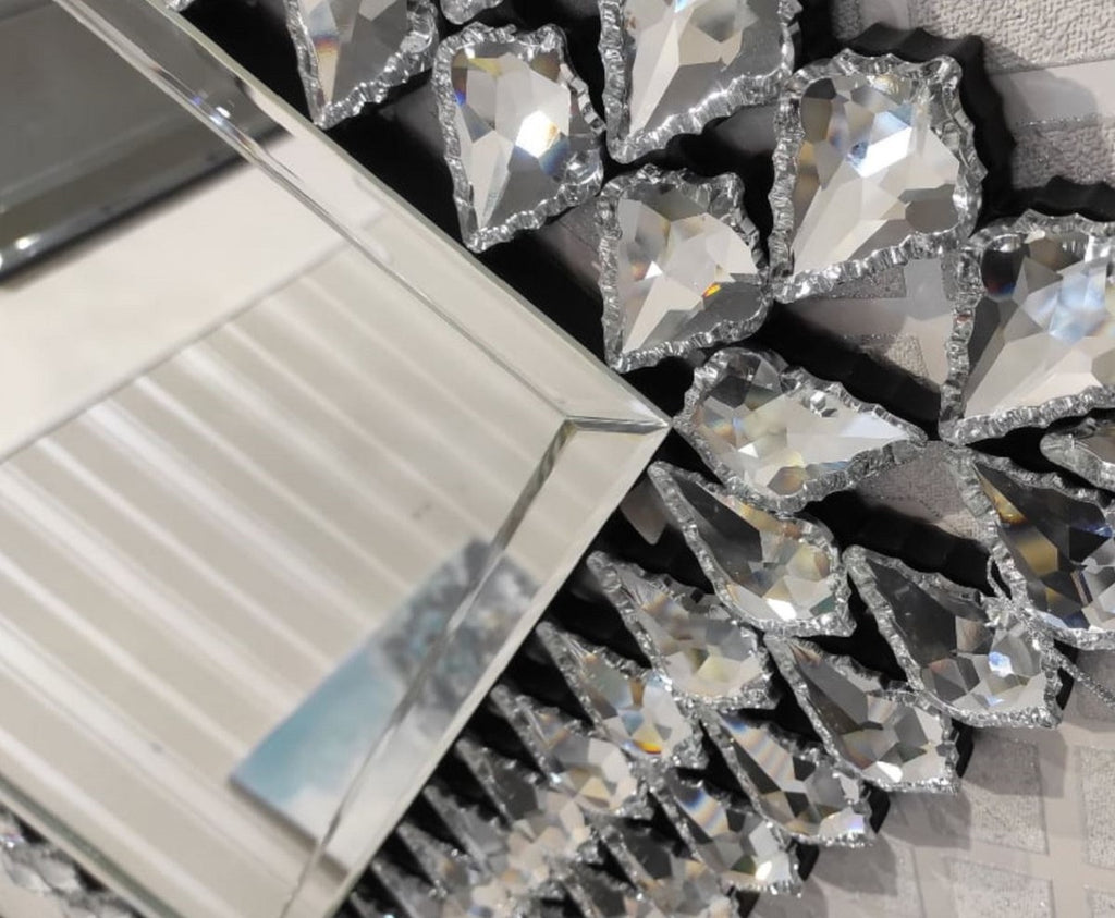 Art Deco Kristall Wandspiegel 66, 2 x 3 x H. 96,6 cm - Rechteckiger Wohnzimmer Spiegel - Art Deco Möbel