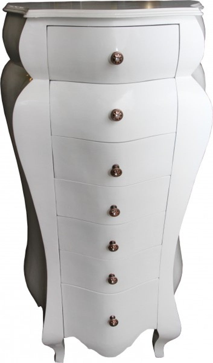 Barock Kommode Weiss 131 x 68 x 46 cm - Antik Stil