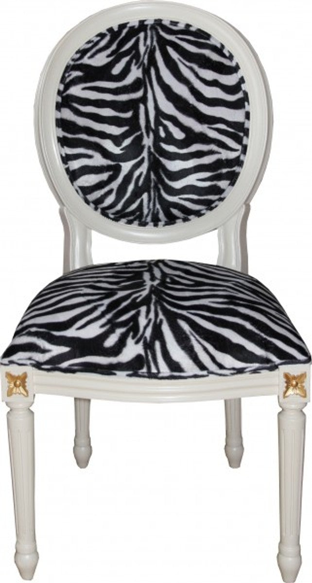 Barock Esszimmer Stuhl Mod2 Zebra / Creme - Barock Möbel