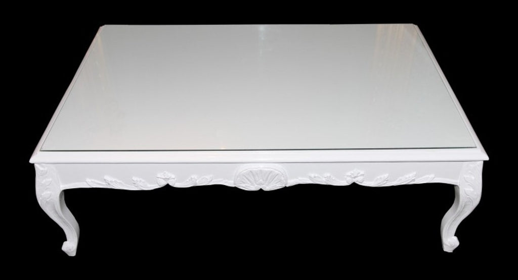 Barock Couchtisch Weiß 120 x 85 cm - Couchtisch - Wohnzimmer Tisch - Limited Edition