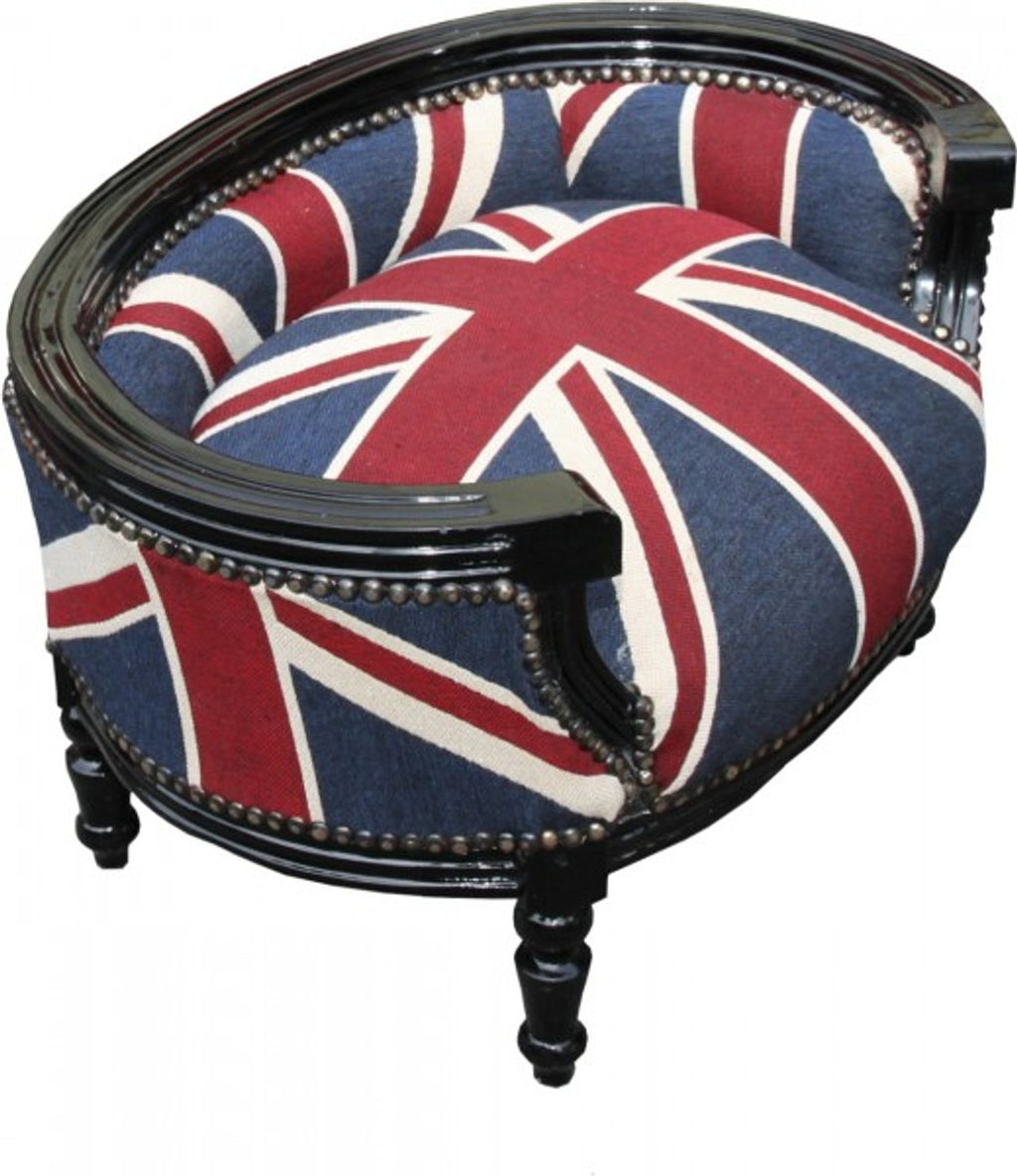 Barock Hunde & Katzen Sofa Union Jack/Schwarz - Hundebett & Katzenbett