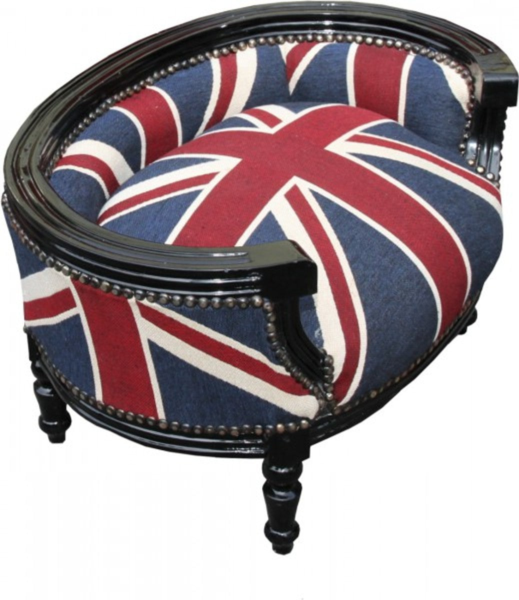 Barock Hunde & Katzen Sofa Union Jack/Schwarz - Hundebett & Katzenbett