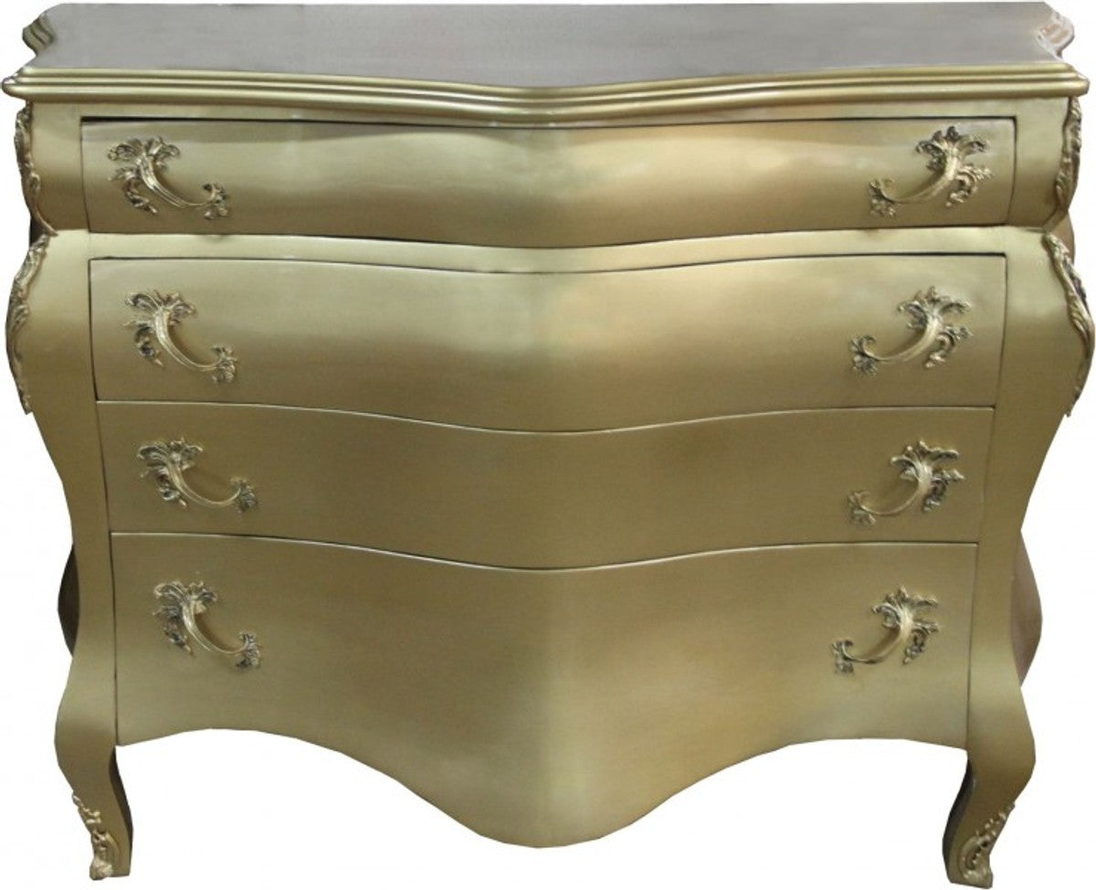 Barock Kommode Gold B 120 H 94 cm - Handgefertigte Barock Möbel