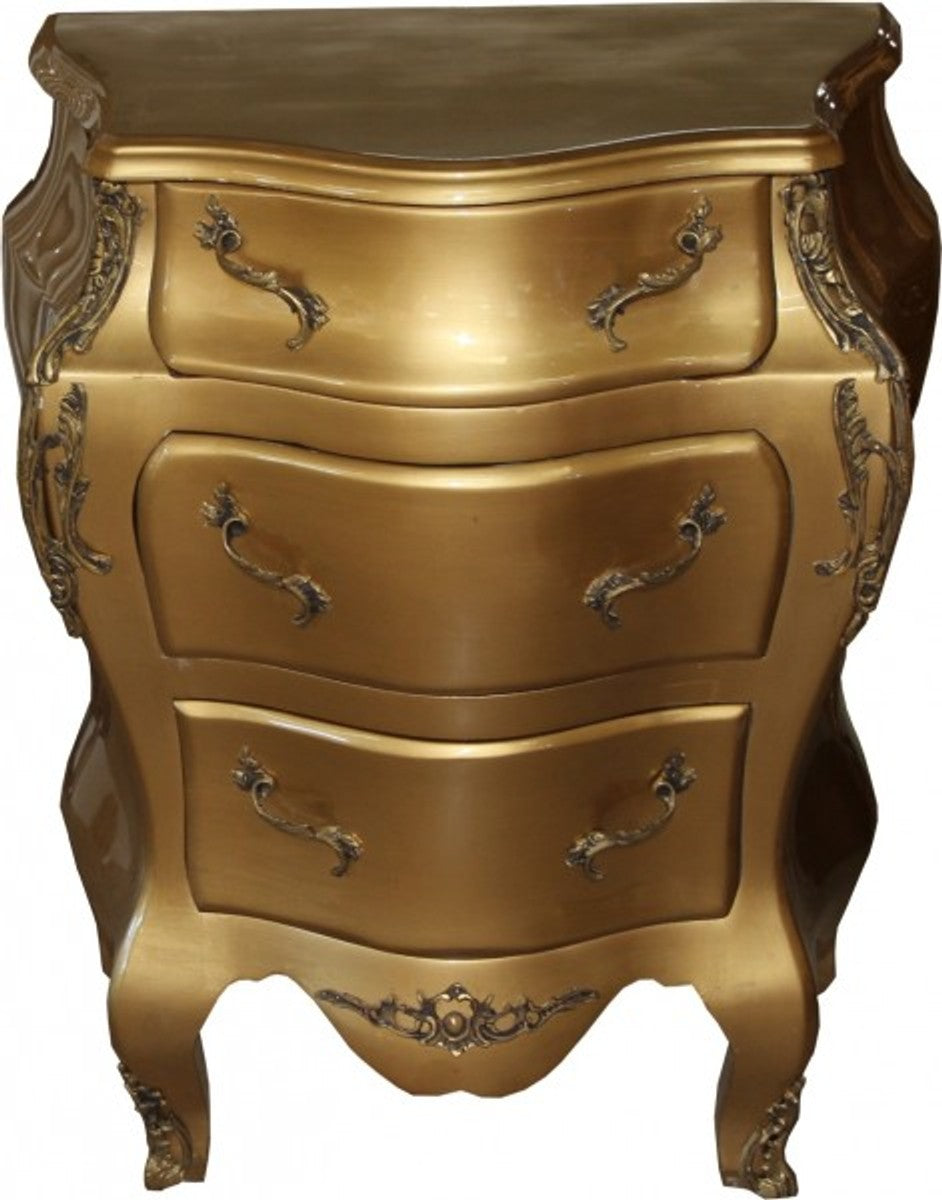 Barock Kommode Gold B 68 cm, H 79.5 cm - Handgefertigte Möbel