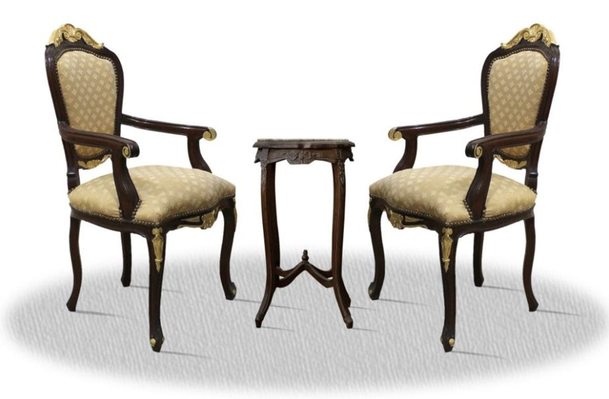 Barock Esszimmerstuhl Set mit Beistelltisch - Barock Möbel